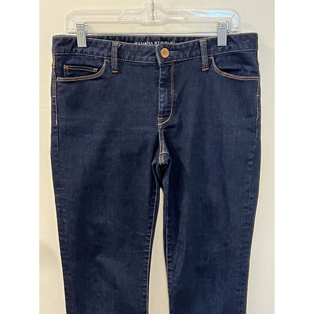 Banana Republic Womens Jeans Skinny Denim Jeans Dark Blue Mid Rise Pants Sz 30
